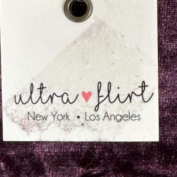 Ultra Flirt Long Sleeve Cold Shoulder Velvet Blouse - Purple - size Small - Picture 9 of 9